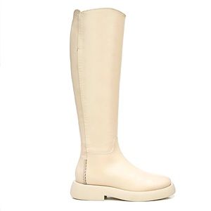 Franco Sarto Cream Heeled Boots